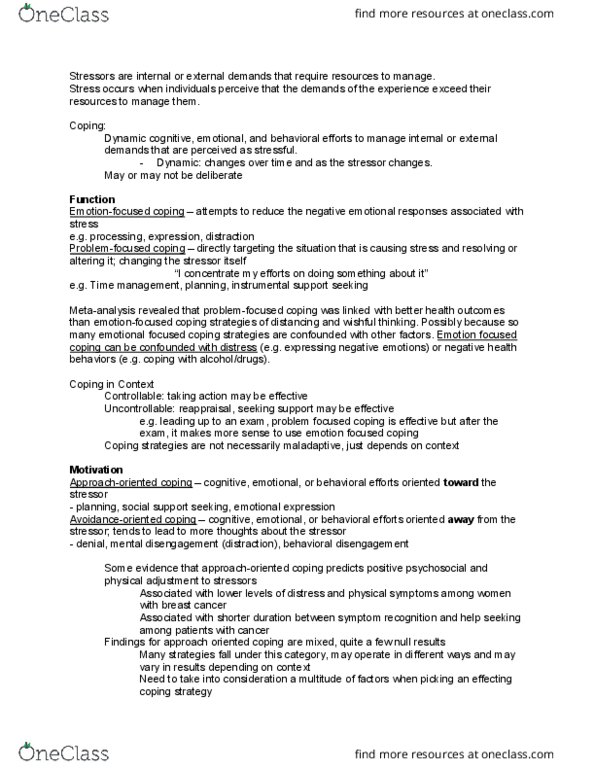 PSYCH 150 Lecture Notes - Lecture 11: Mammography, Time Management thumbnail