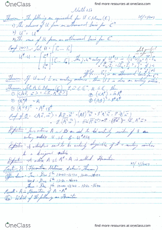 MATH235 Lecture 46: MATH235 Lecture Notes 46 thumbnail