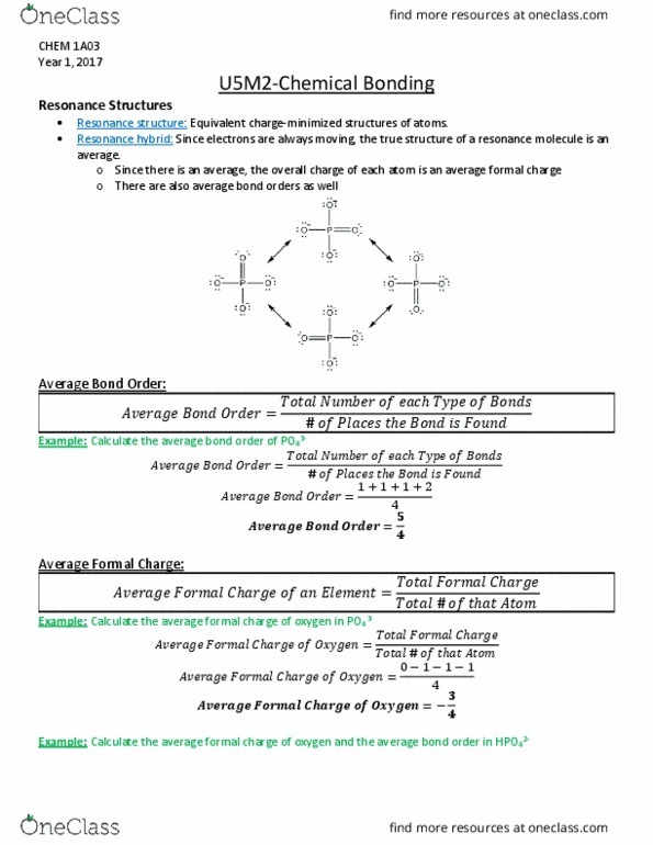 CHEM 1A03 Lecture Notes - Lecture 5: Bond Energy, Bond Length, Bond-Dissociation Energy thumbnail