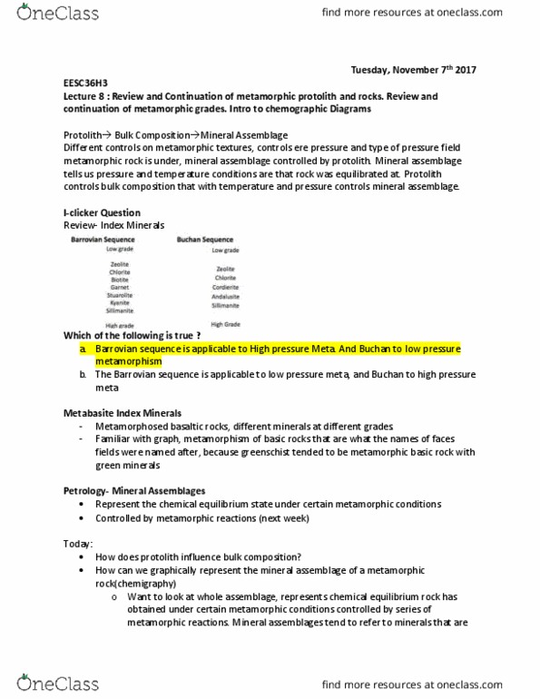 BIOL 4673 Lecture Notes - Lecture 3: Talc, Coesite, Forsterite thumbnail