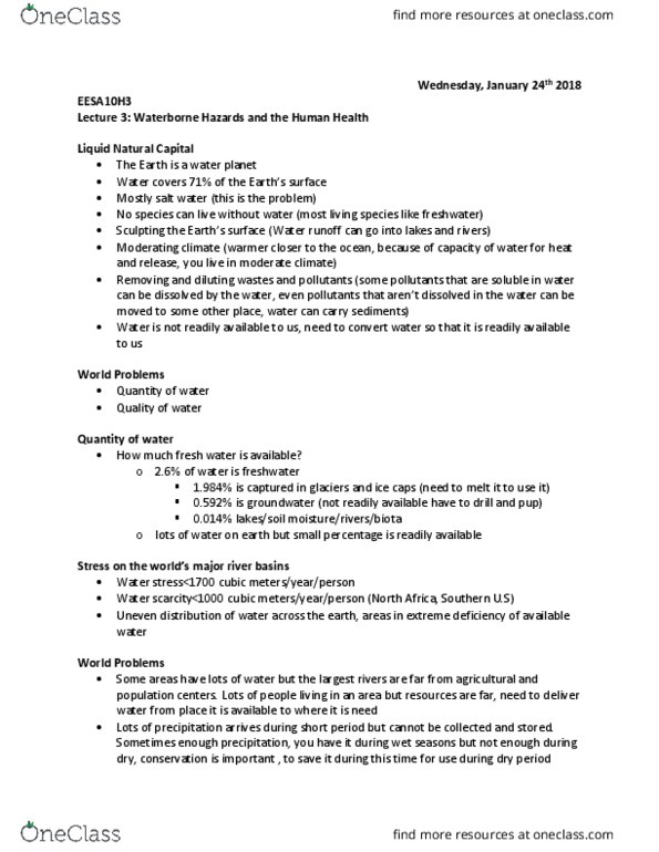 BIOL 4673 Lecture Notes - Lecture 5: Disinfectant, Hemoglobin, 24Hours thumbnail