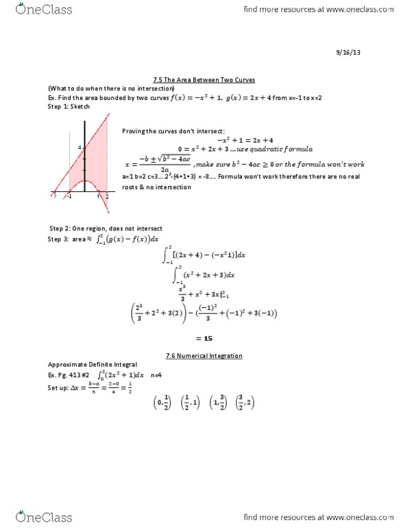 MATH 020 Lecture Notes - Lecture 8: Numerical Integration thumbnail