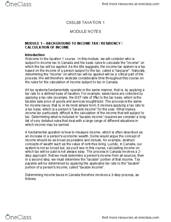 ACCT-224 Lecture Notes - Lecture 1: Income Splitting, Withholding Tax, Capital Cost Allowance thumbnail