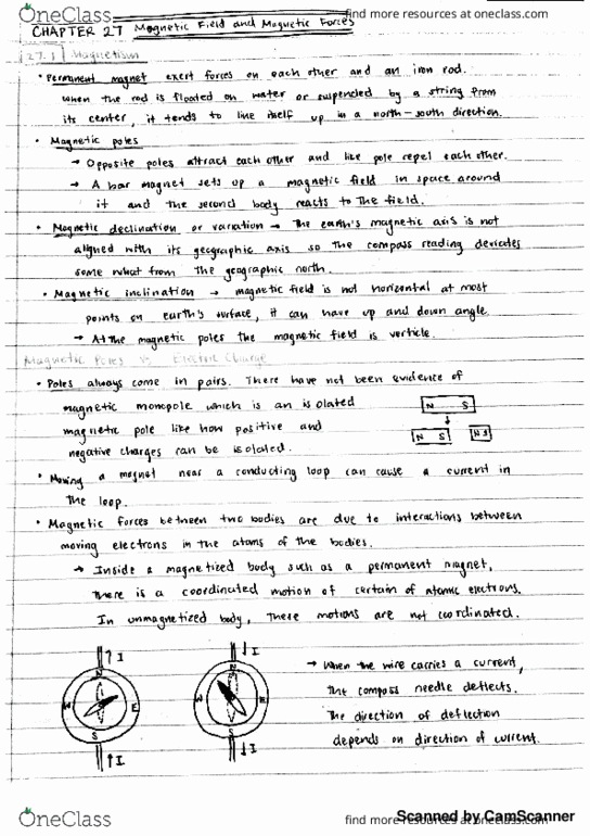 PHYS 4 Chapter 27: Magnetic Field and Magnetic Forces thumbnail