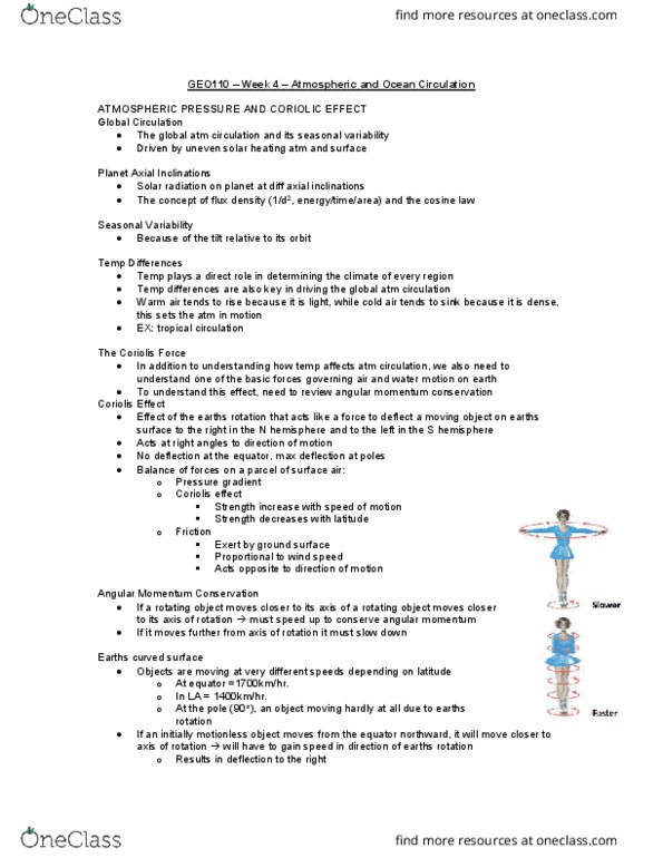 GEO 110 Lecture Notes - Lecture 5: Humboldt Current, Vorticity, Congolese Rainforests thumbnail