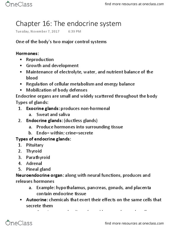 APK 3110C Lecture Notes - Lecture 4: Somatostatin, Thyroid Hormones, Dynamic Structures thumbnail