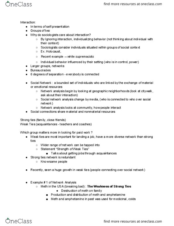 SOC100H5 Lecture Notes - Lecture 7: Ephedrine, Customer Service, Call Centre thumbnail