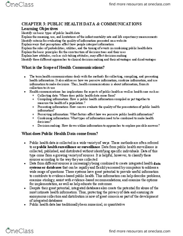 PUBH 1101 Lecture Notes - Lecture 3: Baud, Health Literacy, Chemotherapy thumbnail