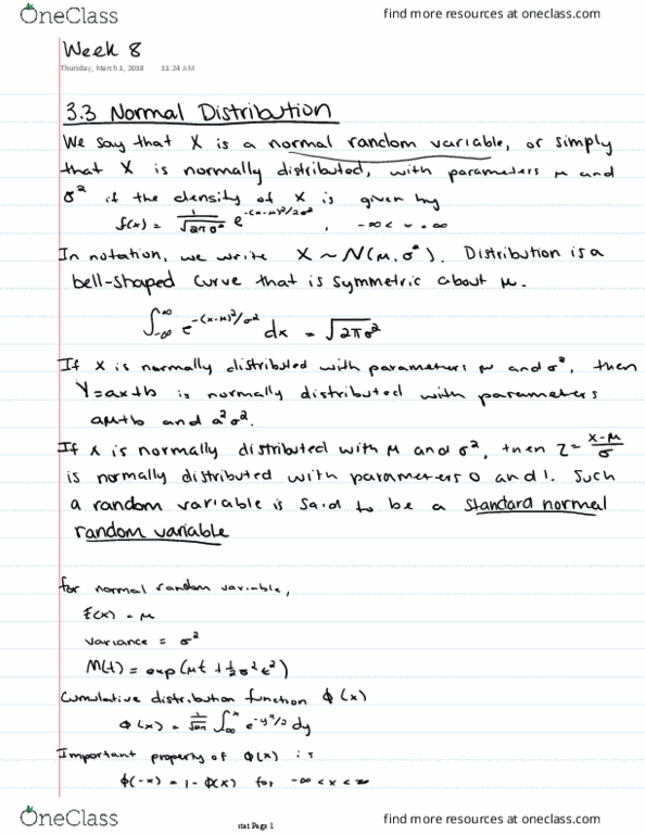 STAT 3600 Lecture 8: Week 8 Normal Distribution thumbnail