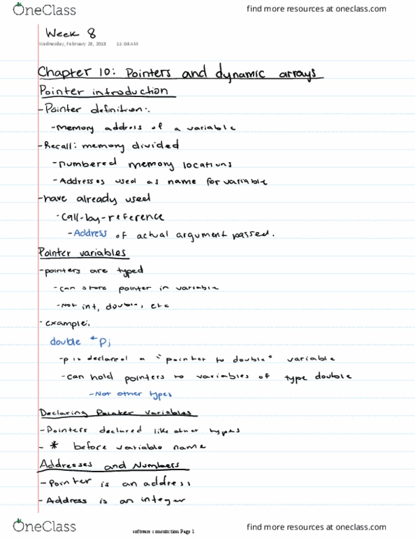 COMP 2710 Lecture 8: Week 8 Pointers and dynamic arrays thumbnail