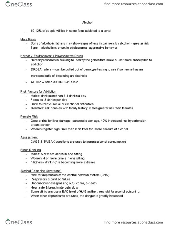 ESS 2 Lecture Notes - Lecture 5: Cocaethylene, Coronary Artery Disease, Central Nervous System thumbnail