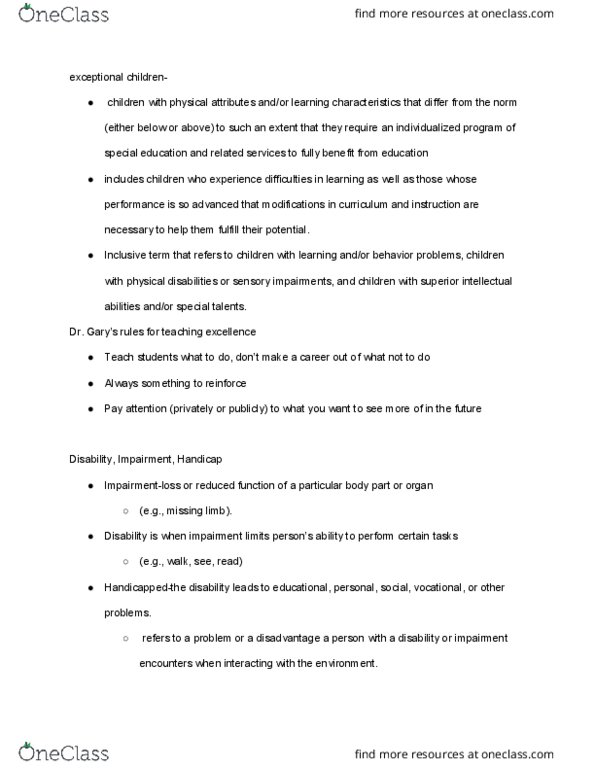 EDUC230 Chapter Notes - Chapter 1: Prosthesis thumbnail