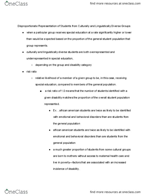 EDUC230 Chapter Notes - Chapter 2: Relative Risk thumbnail