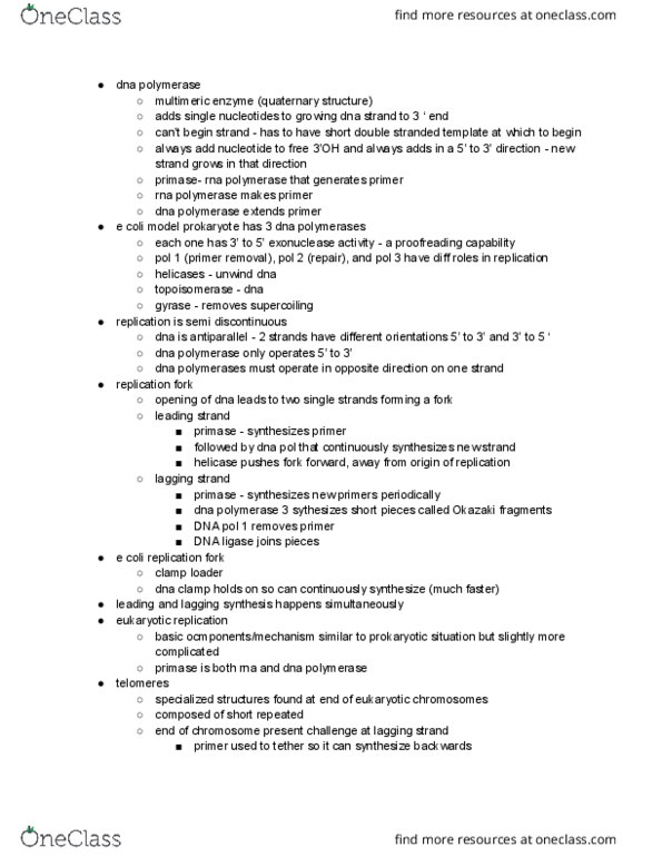 BIOL 1105 Lecture Notes - Lecture 12: Adenine, Thymine, Ultraviolet thumbnail