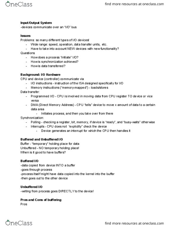 CSE 120 Lecture Notes - Lecture 14: Protected Mode, Linked List, Hash Table thumbnail