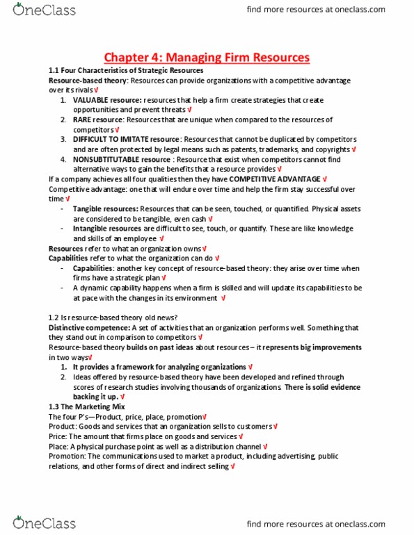 MGMT 4P90 Lecture Notes - Lecture 4: Swot Analysis, Human Resource Management, Core Competency thumbnail