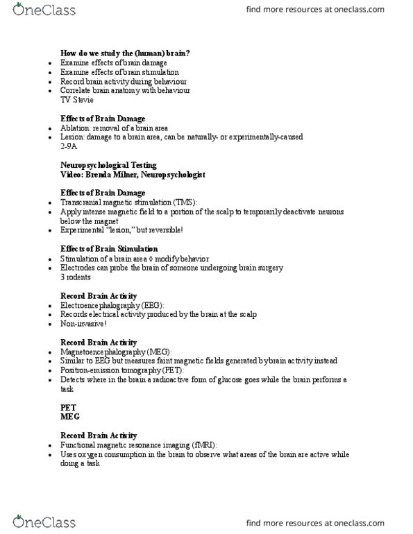 PSY 324 Lecture Notes - Lecture 3: Midbrain, Main Source, Adrenal Gland thumbnail