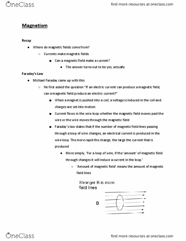 PHYS 1010Q Lecture Notes - Lecture 26: Michael Faraday thumbnail