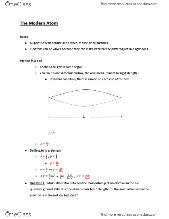 PHYS 1010Q Lecture Notes - Lecture 35: Uncertainty Principle, Matter Wave thumbnail