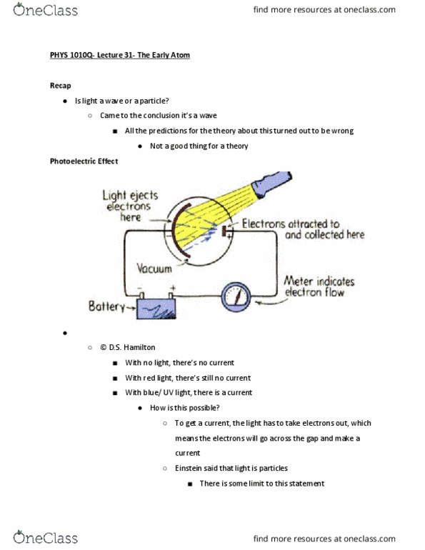 PHYS 1010Q Lecture 31: The Early Atom thumbnail