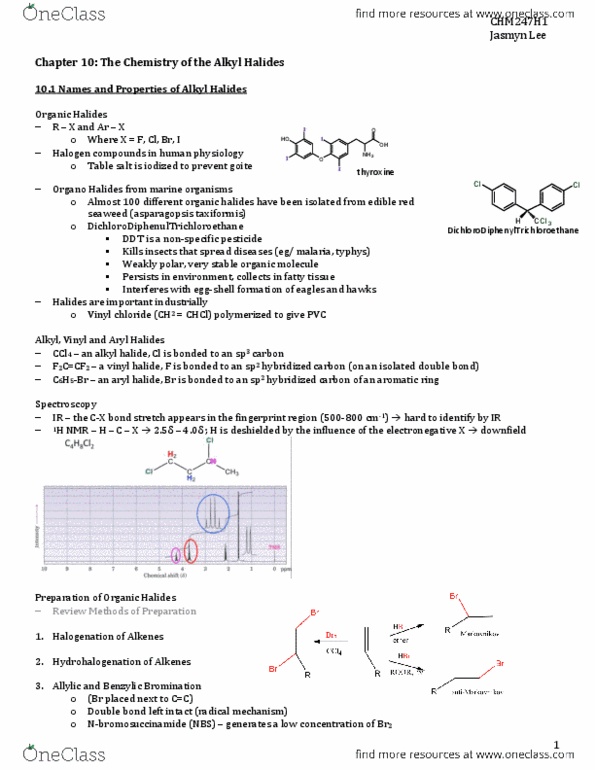 CHM247H1 Chapter Notes - Chapter 10: Stereospecificity, Stereochemistry, Protic Solvent thumbnail