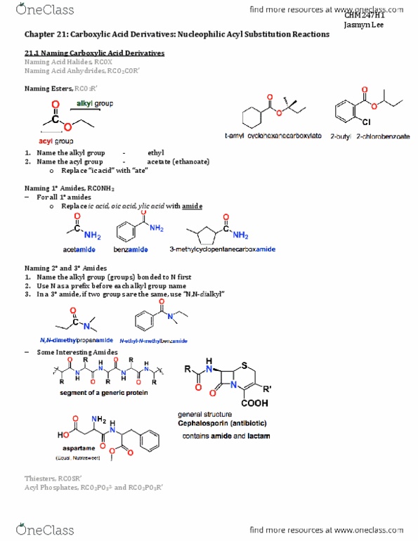 CHM247H1 Chapter Notes - Chapter 21: Diisobutylaluminium Hydride, Glycerol, Steric Effects thumbnail