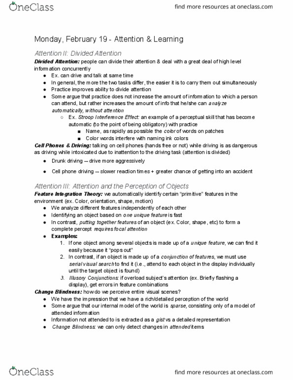 PSY 201 Lecture Notes - Lecture 13: Explicit Knowledge, Bird Vocalization, Parahippocampal Gyrus thumbnail