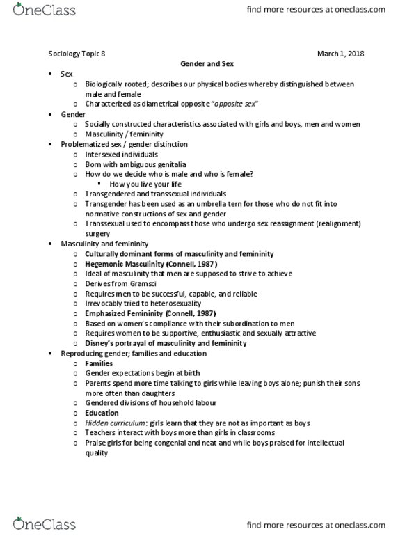 SOC 1101 Lecture Notes - Lecture 8: Double Burden, Social Inequality, Liposuction thumbnail