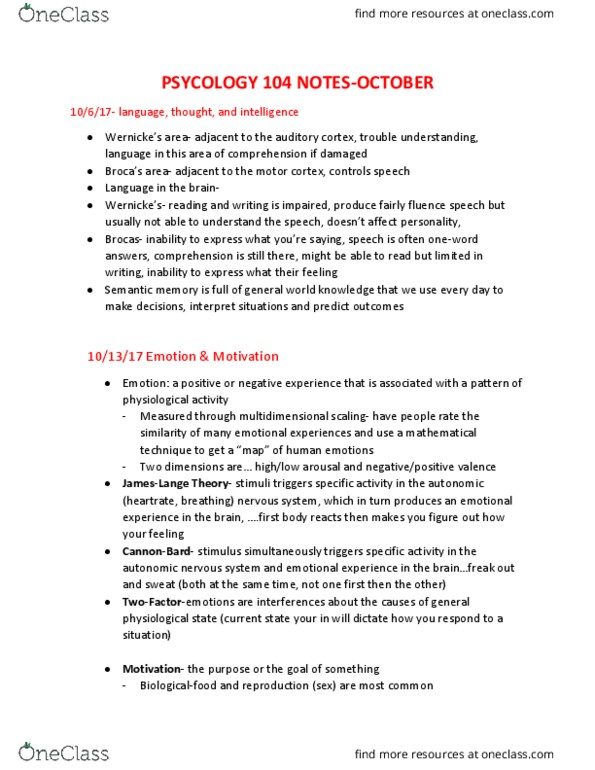 PSYC 104 Lecture Notes - Lecture 2: Blastocyst, Zygote, Prenatal Development thumbnail