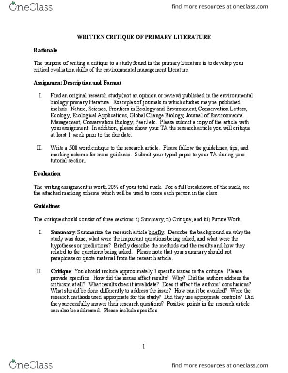 ENVS 2400 Lecture Notes - Lecture 4: Peerj, Ecological Society Of America thumbnail
