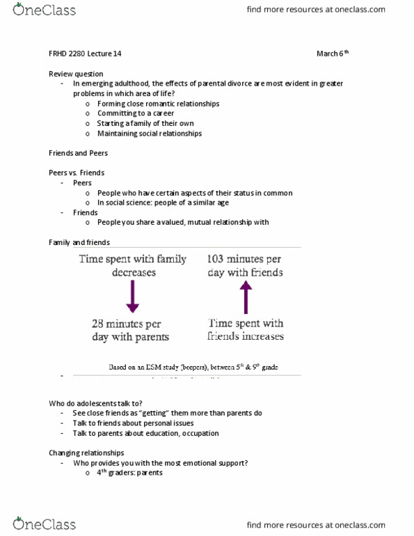 FRHD 2280 Lecture Notes - Lecture 14: Identity Formation, Emerging Adulthood And Early Adulthood, Cognitive Development thumbnail