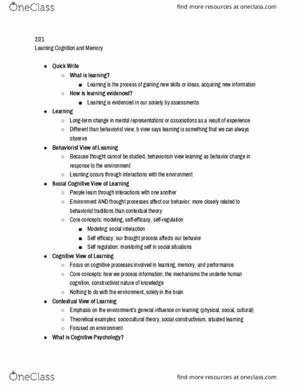 05:300:306 Lecture Notes - Lecture 4: Graphic Organizer, Student Center, Relate thumbnail