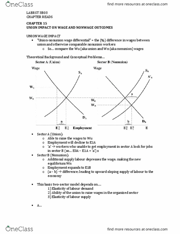 ECON 2T03 Chapter Notes - Chapter 15: Nonunion, Contract Curve, Collective Action thumbnail