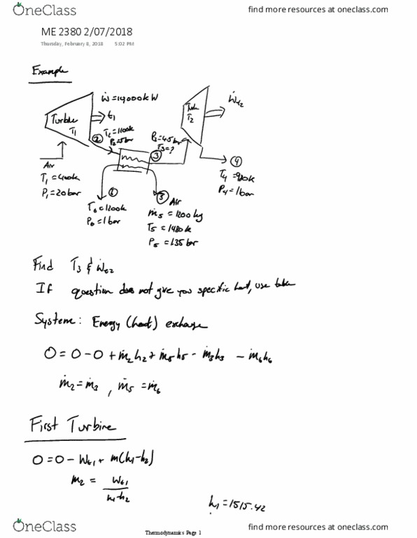 ME 2380 Lecture Notes - Lecture 13: Thermodynamics thumbnail