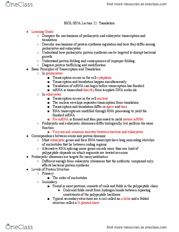 BIOL 005A Lecture Notes - Lecture 22: Last Universal Common Ancestor, Nuclear Membrane, Cell Nucleus thumbnail