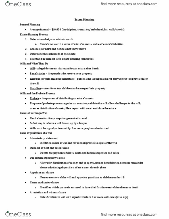 FHCE 2100 Lecture Notes - Lecture 7: Concurrent Estate, Estate Planning, Community Property thumbnail