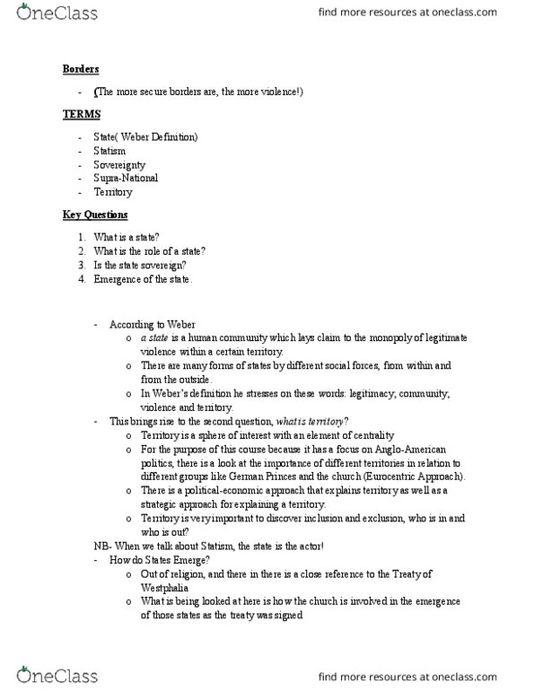 POSC 2200 Lecture Notes - Lecture 14: Statism, Eurocentrism, Social Forces thumbnail