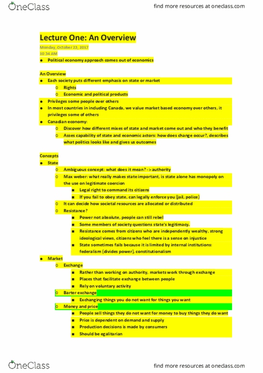 Political Science 2230E Lecture Notes - Lecture 8: Market Economy, Social Democracy, Methodological Individualism thumbnail