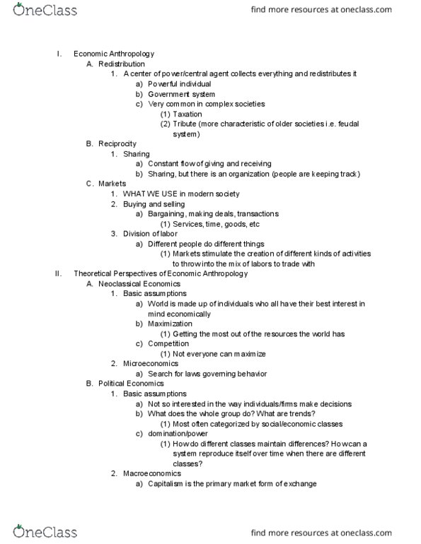 ANTH 2 Lecture Notes - Lecture 10: Market Structure, Dependency Ratio thumbnail