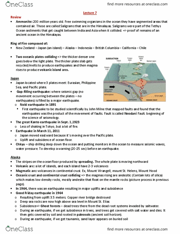 EESA06H3 Lecture Notes - Lecture 7: San Andreas Fault, 1964 Alaska Earthquake, Mount Wrangell thumbnail