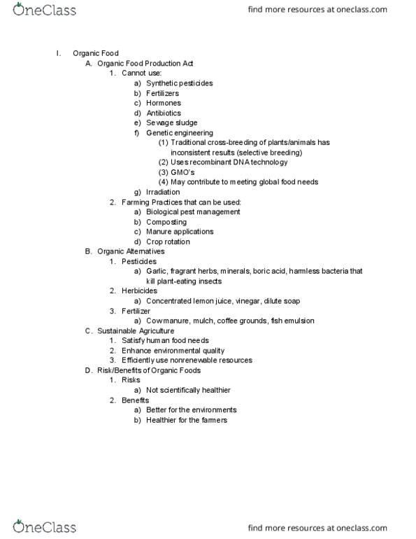 MCDB 26 Lecture Notes - Lecture 16: Sewage Sludge, Mulch, Pest Control thumbnail
