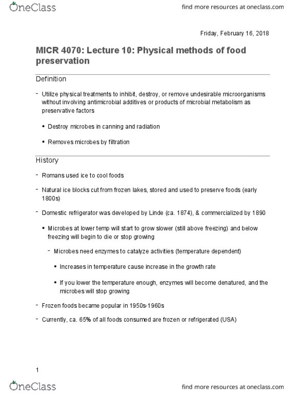 MICR-4070 Lecture Notes - Lecture 10: Food Preservation, Magnetic Ink Character Recognition, Pigment thumbnail