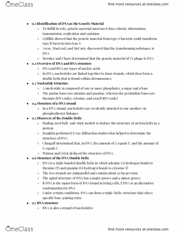 GCD 3022 Lecture Notes - Lecture 6: Enterobacteria Phage T2, Beta Helix, Cytosine thumbnail