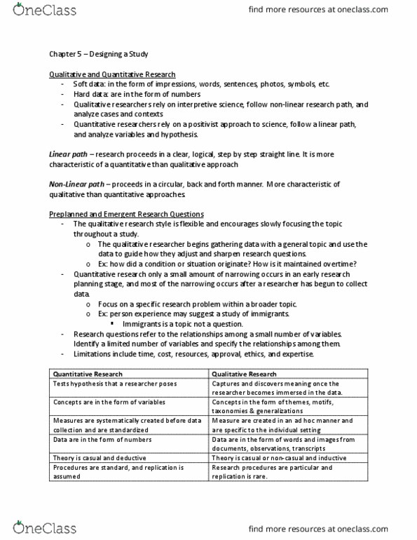 PLG 600 Chapter 5: Chapter 5 - Designing a Study thumbnail