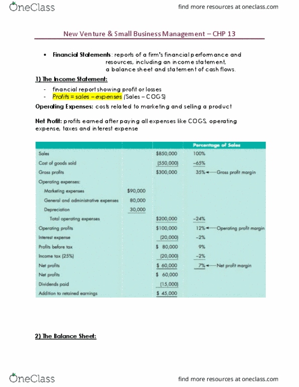 ADMS 3920 Chapter Notes - Chapter 13: Cash Flow Statement, Operating Expense, Income Statement thumbnail