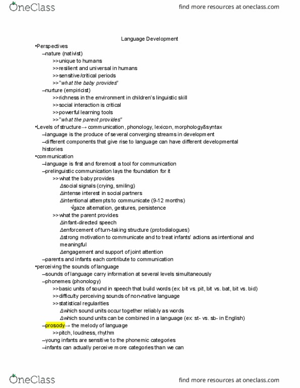 PSYC 355 Lecture Notes - Lecture 12: Joint Attention, Substring, Syntactic Bootstrapping thumbnail