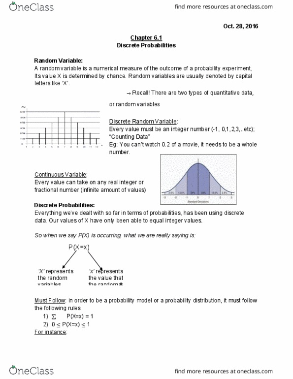 MATH 1F92 Lecture Notes - Lecture 15: Random Variable, Standard Deviation thumbnail