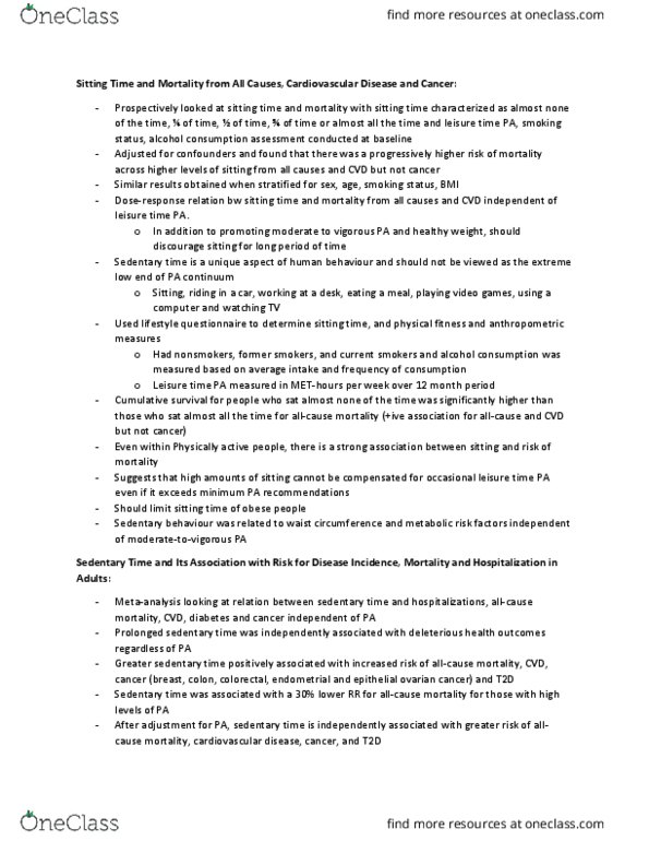 KNPE 255 Lecture Notes - Lecture 9: Ovarian Cancer, Cardiovascular Disease thumbnail