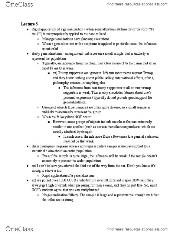 PHIL 3 Lecture Notes - Lecture 5: Sampling Bias, Fallacy, Young Republicans thumbnail