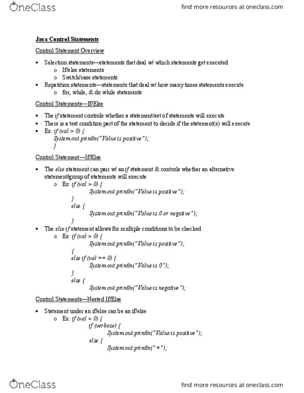 INSY 3433 Lecture Notes - Lecture 3: Switch Statement, Infinite Loop thumbnail